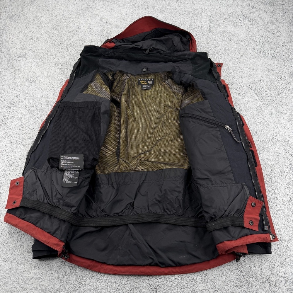 Mountain Hardwear Jacket Mens Small Red Goretex XCR Hooded Zip Pocket Ski Snow - Picture 15 of 16